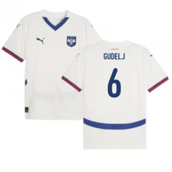 Serbien Gudelj #6 Auswärts Trikot EM 2024 Fußballtrikot