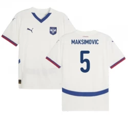 Serbien Maksimovic #5 Auswärts Trikot EM 2024 Fußballtrikot
