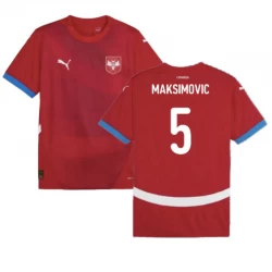 Serbien Maksimovic #5 Heim Trikot EM 2024 Fußballtrikot