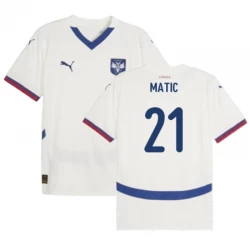 Serbien Matic #21 Auswärts Trikot EM 2024 Fußballtrikot
