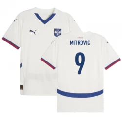 Serbien Mitrovic #9 Auswärts Trikot EM 2024 Fußballtrikot