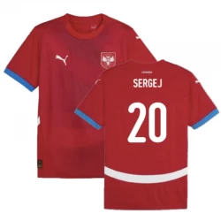 Serbien Sergej #20 Heim Trikot EM 2024 Fußballtrikot