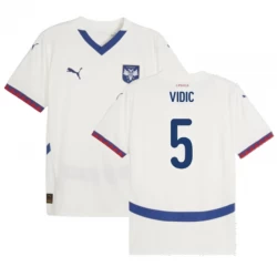 Serbien Vidic #5 Auswärts Trikot EM 2024 Fußballtrikot