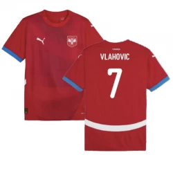 Serbien Vlahovic #7 Heim Trikot EM 2024 Fußballtrikot