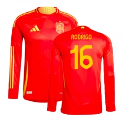Spanien Rodrigo #16 Heim Trikot EM 2024 Langarm Fußballtrikot