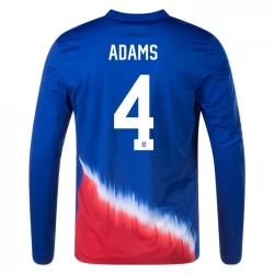 USA Adams #4 Auswärts Trikot Copa America 2024 Langarm Fußballtrikot