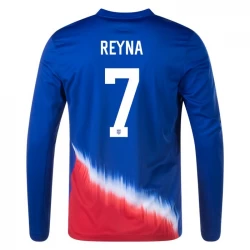 USA Reyna #7 Auswärts Trikot Copa America 2024 Langarm Fußballtrikot