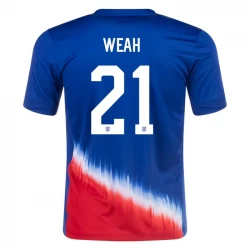 USA Weah #21 Auswärts Trikot Copa America 2024 Fußballtrikot